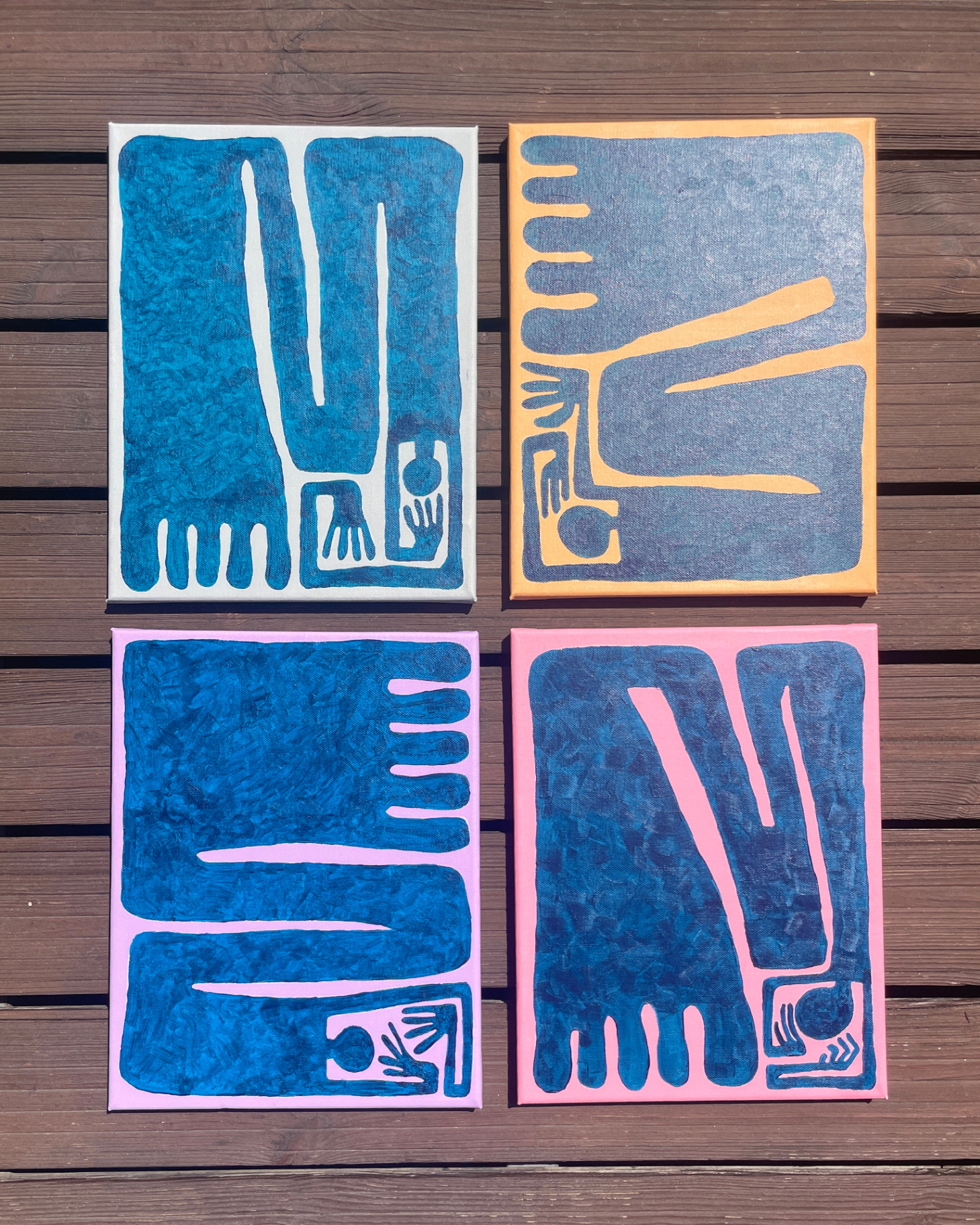 BLUE MEN QUADRIPTYCH